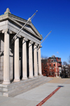 Boston, Massachusetts, USA: Charlestown - Bunker Hill Monument - Breed's Hill - neo-classical exhibit lodge - Monument Square - photo by M.Torres