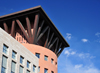 Denver, Colorado, USA: Denver Public Library - detail of the south faade - inverted pyramids support the roof of the rotunda - photo by M.Torres