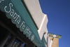 Santa F, New Mexico, USA: awning of the Santa F Hemp Shop - Chile Shop in the background - East Water Street - photo by C.Lovell