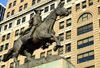 Wilmington, Delaware, USA: equestrian statue of Caesar Rodney on the western side if Rodney Square, a signer of the Declaration of Independence and President of Delaware, 1922 work by James Edward Kelly - DuPont building in the background - photo by M.Torres