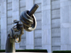 Manhattan (New York City): UN - Non-Violence - 45-calibre revolver - by artist Karl Fredrik Reutersward - Visitor's Plaza, First Avenue and 45th Street - sculpture was a gift from Luxembourg (photo by M.Bergsma)