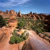 USA - Arches National Park (Utah): Balanced Rock - the big rock on top is the size of three school buses - near Moab - photo by J.Fekete