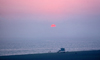 USA - Santa Monica Beach (California): sunset - beach with lifeguard booth - Los Angeles County - photo by J.Fekete