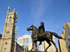 Philadelphia, Pennsylvania, USA: Masonic Temple of the Grand Lodge of Philadelphia - North Broad Street - equestrian statue of General George B. McClellan, served the Union in the American Civil War - photo by M.Torres