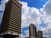 Lusaka, Zambia: Findeco, Zanaco and Indeco houses - Cairo Road skyscrapers seen from the Sapele Avenue side - Central Business District - photo by M.Torres