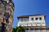 Stone Town, Zanzibar, Tanzania: Old fort and People's Bank Of Zanzibar - Benki Ya Watu Wa Zanzibar - photo by M.Torres