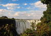 Victoria Falls, Matabeleland North, Zimbabwe: Victoria Falls aka Mosi-oa-Tunya - the crest - 1 708 meters wide, the largest curtain of water in the world - drops between 90m and 107m into the Zambezi Gorge - Victoria Falls National Park - UNESCO World Heritage Site - photo by M.Torres