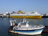 Le Havre, Seine-Maritime, Haute-Normandie, France: Transmanche Seven Sisters Cross Channel Ferry, Fishing Boat - Normandy - photo by A.Bartel