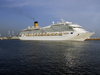 Le Havre, Seine-Maritime, Haute-Normandie, France: Costa Magica Cruise Ship - European flag on the hull - photo by A.Bartel