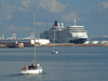 Le Havre, Seine-Maritime, Haute-Normandie, France: Cunard's Queen Elizabeth Cruise Ship and yachts - Normandy - photo by A.Bartel